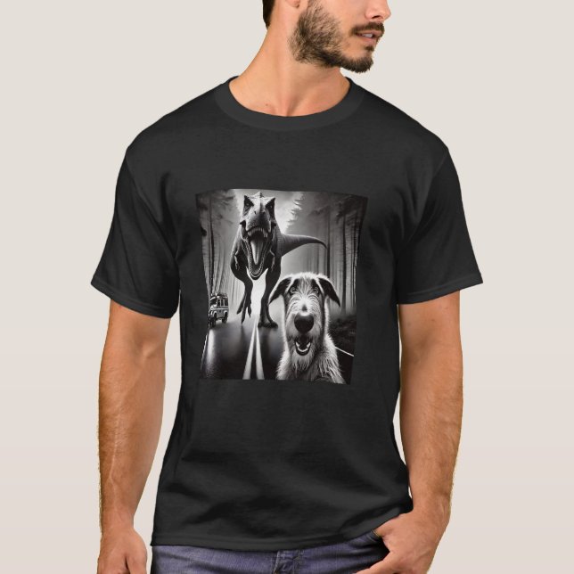 Wolfhound Adventure In Jurassic Forest T-Shirt (Front)