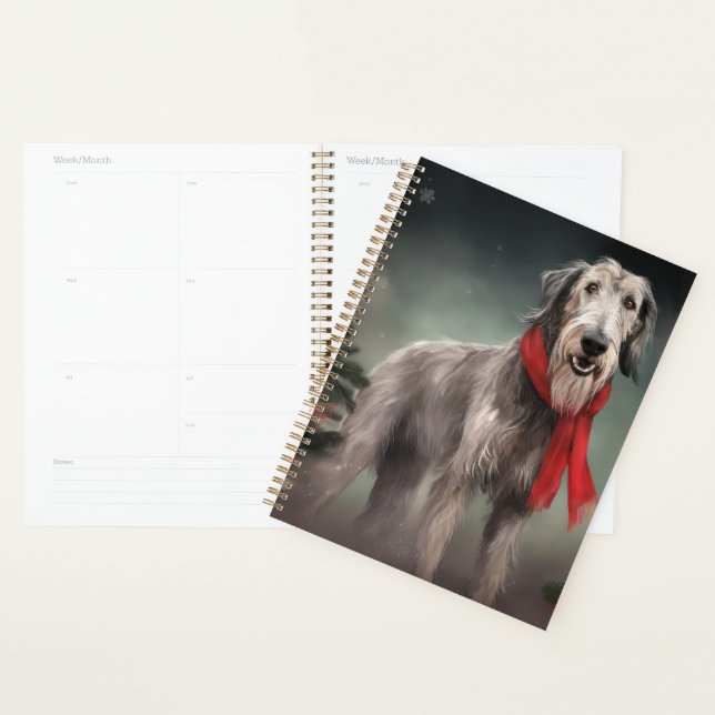 Wolfhound Dog in Snow Christmas Planner (Display)