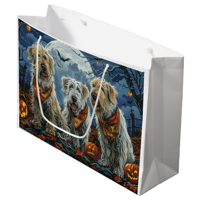Wolfhound Halloween Spooky Large Gift Bag (Front Angled)