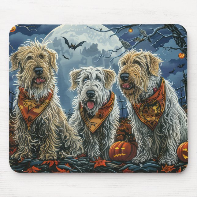Wolfhound Halloween Spooky Mouse Pad (Front)