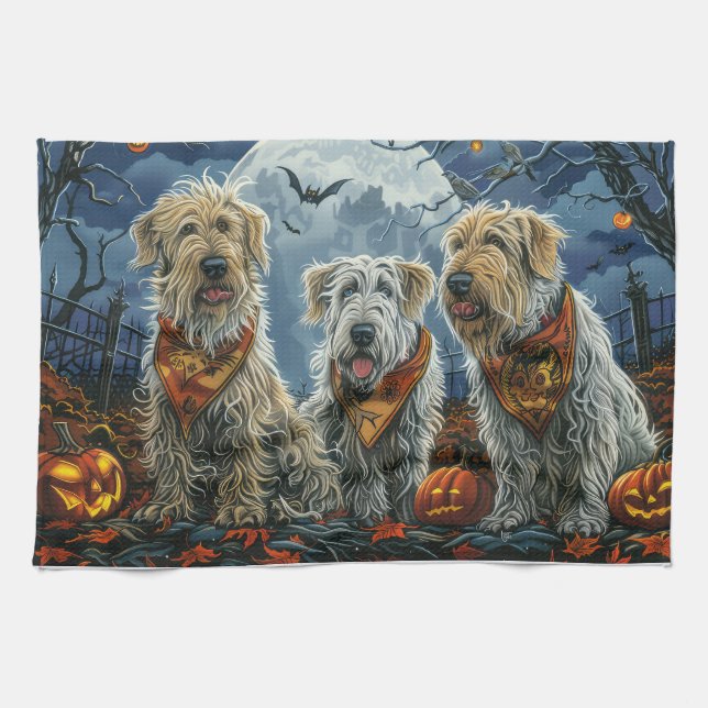 Wolfhound Halloween Spooky Tea Towel (Horizontal)