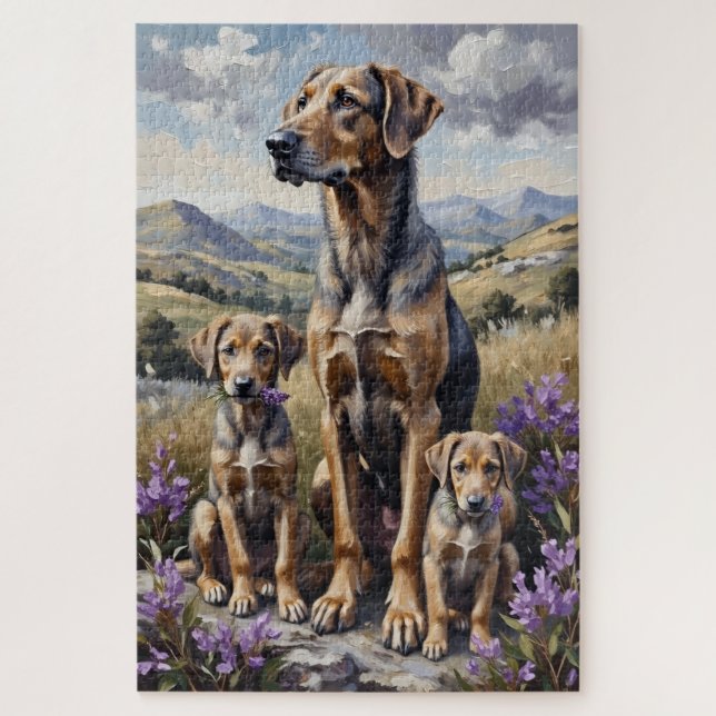 Wolfhound Highland Heather Art Jigsaw Puzzle (Vertical)