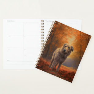 Wolfhound in Autumn Leaves Fall Inspire  Planner