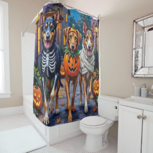 Wolfhound Trick-or-Treating Halloween Costumes Shower Curtain