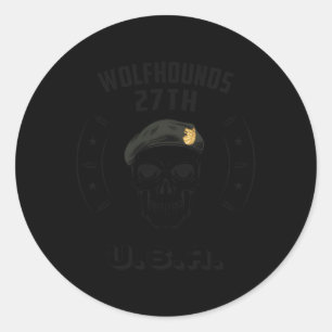 Wolfhounds 27Th Infantry Regit Ranger Infantrist Classic Round Sticker