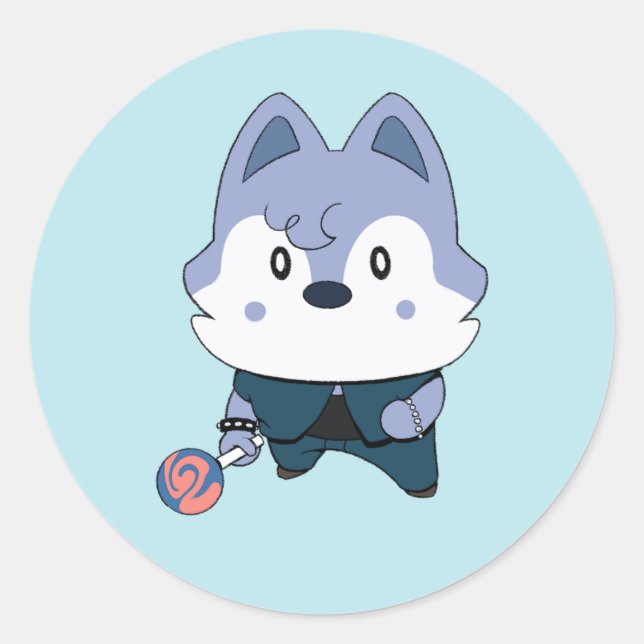 Wolfie (ATE) Classic Round Sticker (Front)