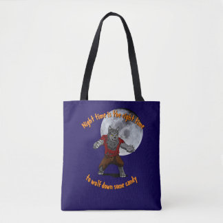 Wolfing down candy Tote Bag