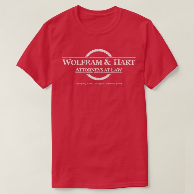 Wolfram Hart Attorneys at Law T-Shirt (Design Front)