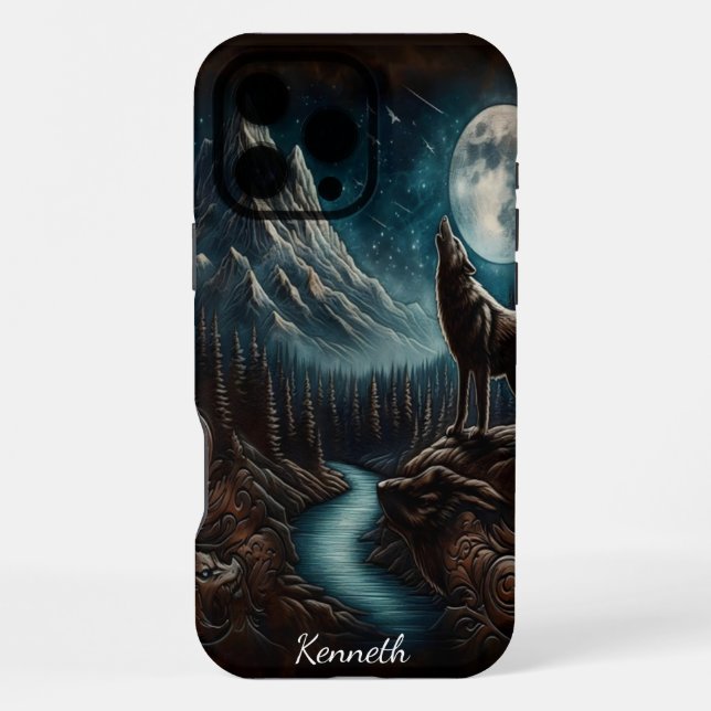 Wolf's Moonlight Howl iPhone Case (Back)