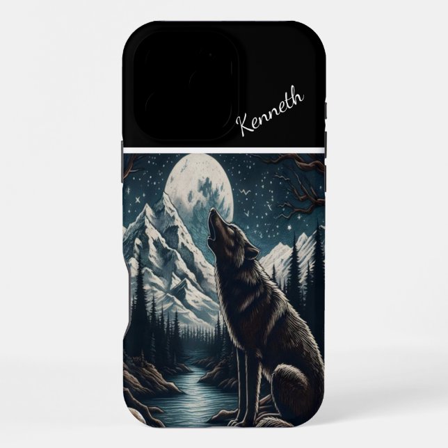 Wolf's Moonlight Serenade iPhone Case (Back)