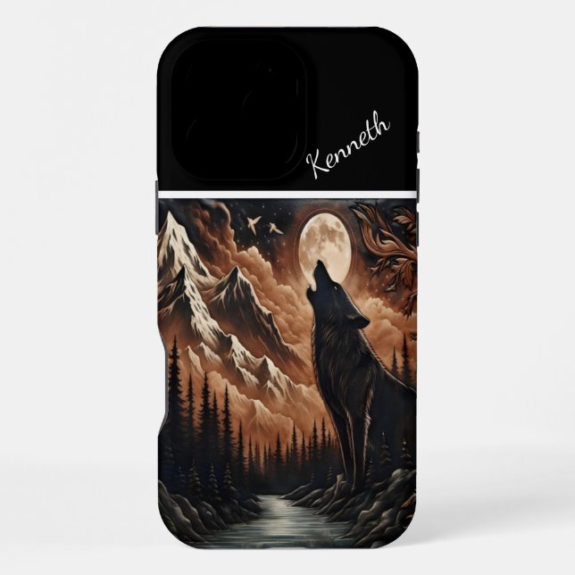 Wolf's Moonlight Serenade iPhone Case (Back)