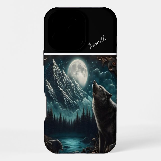 Wolf's Moonlight Serenade iPhone Case (Back)