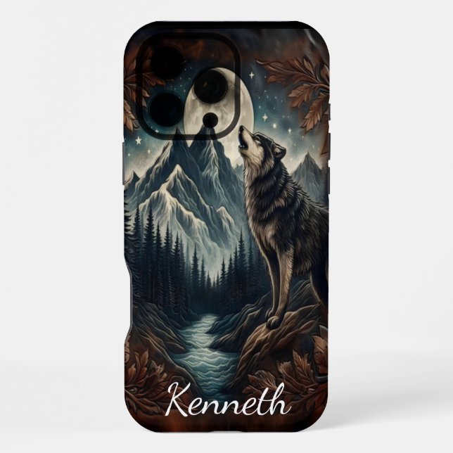 Wolf's Moonlight Serenade iPhone Case (Back)