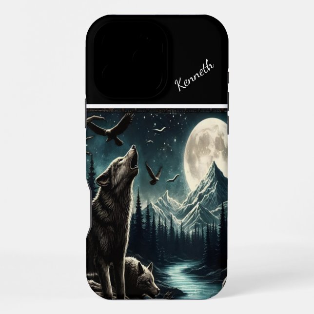 Wolf's Moonlit Howl iPhone Case (Back)