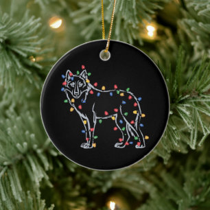 Wolfs Tree Christmas Xmas Pet Animal Wolf Lover Ceramic Tree Decoration