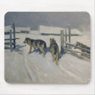 Wolfs, Winter Night, c.1910 Mouse Pad