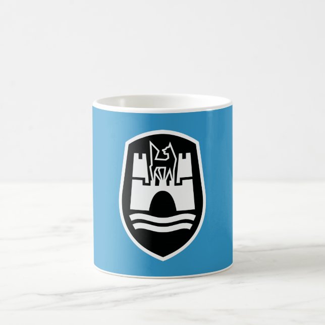 Wolfsburg Coat of Arms (black white) Coffee Mug (Center)