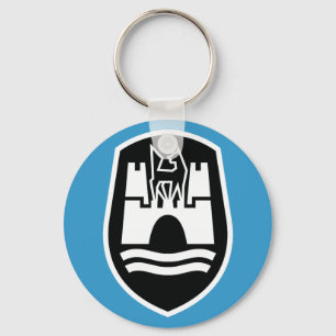 Wolfsburg Coat of Arms (black white) Key Ring