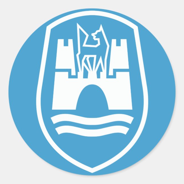 Wolfsburg Coat of Arms (white) Classic Round Sticker (Front)
