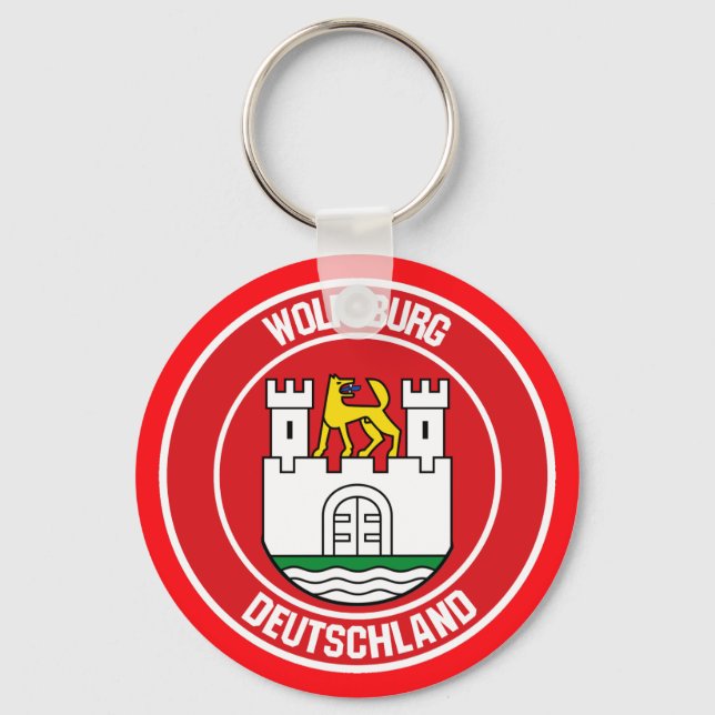 Wolfsburg Round Emblem Key Ring (Front)
