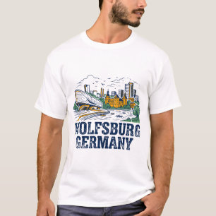 Wolfsburg Skyline Architecture And River View T-Shirt