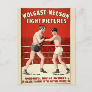Wolgast-Nelson Fight Pictures - Restored Poster Postcard