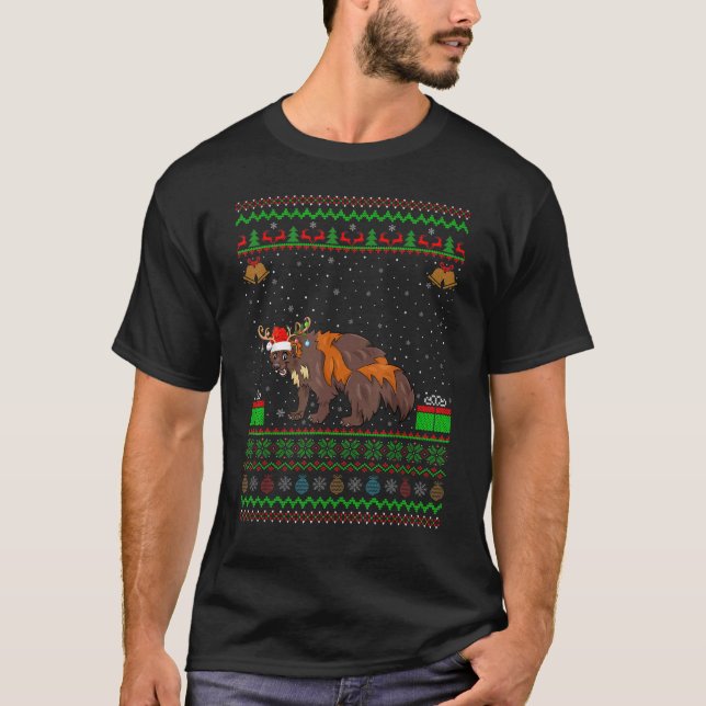Wolverine  Santa Hat Matching Ugly Wolverine Chris T-Shirt (Front)