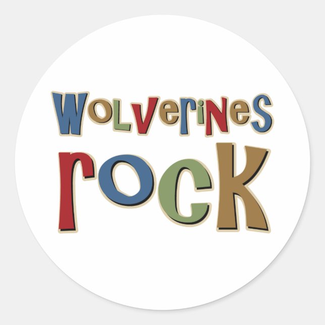 Wolverines Rock Classic Round Sticker (Front)