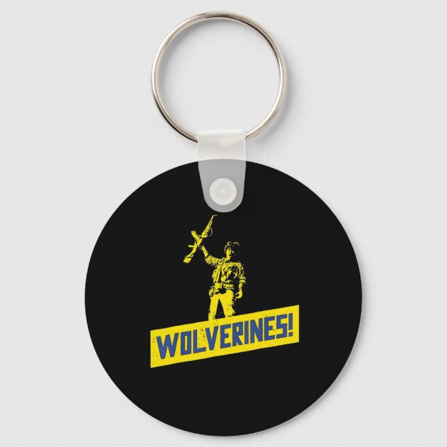 Wolverines Support Ukraine 1  Key Ring (Front)