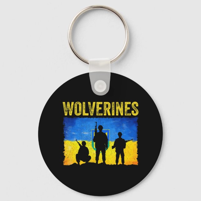 Wolverines Support Ukraine  Key Ring (Front)
