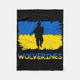 Wolverines Support Ukraine Support Ukraine Stand W Fleece Blanket