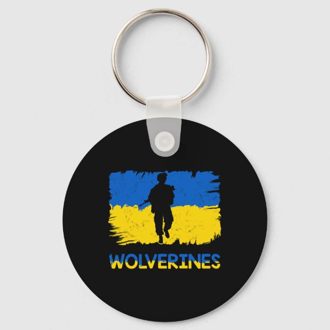 Wolverines Support Ukraine Support Ukraine Stand W Key Ring (Front)