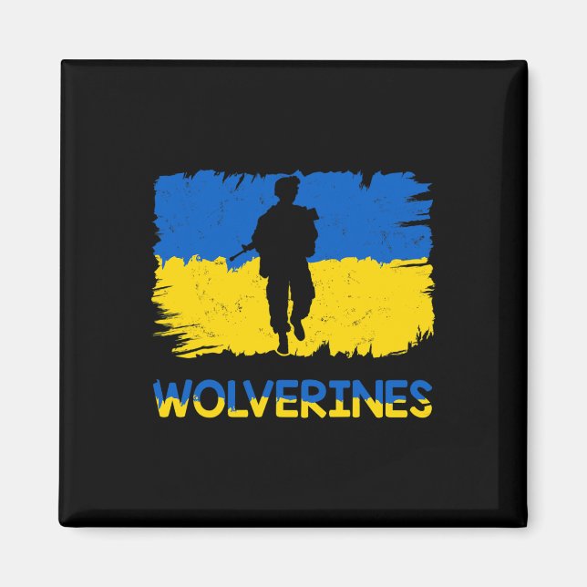 Wolverines Support Ukraine Support Ukraine Stand W Magnet (Front)