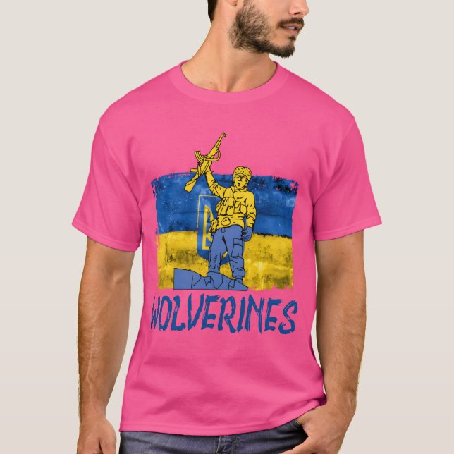 Wolverines Support Ukraine Ukraine Wolverines retr T-Shirt (Front)