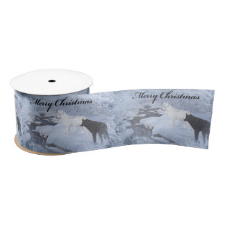 Wolves 3" Wide Satin Ribbon
