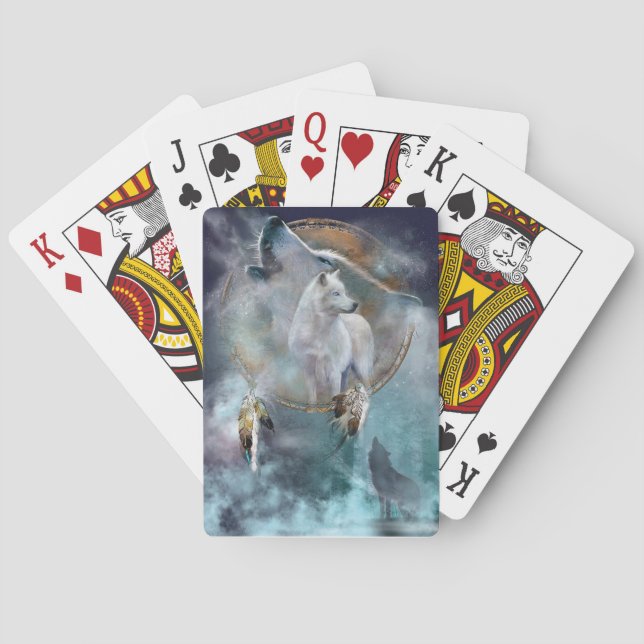 Wolves and Dream Catcher Playing Cards (Back)