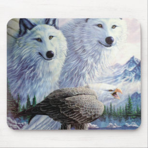 Wolves and Eagle Mouse Pad