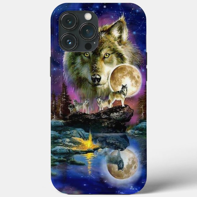 Wolves and Moon Case-Mate iPhone Case (Back)