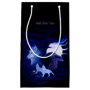 Wolves and Raven with full moon Small Gift Bag