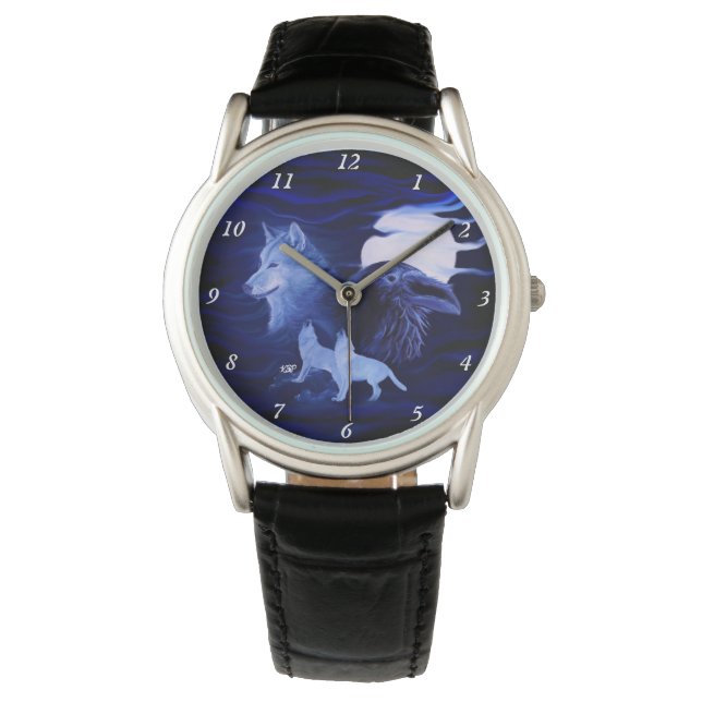 Wolves and Raven with full moon Watch (Front)