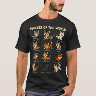 Wolves Animals Of The World Cute Wolf Educational T-Shirt