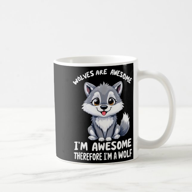 Wolves Are Awesome Funny Wolf Gif Zookeeper  Coffee Mug (Right)