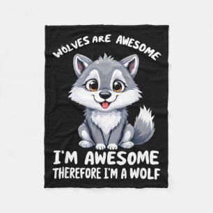 Wolves Are Awesome Funny Wolf Gif Zookeeper  Fleece Blanket