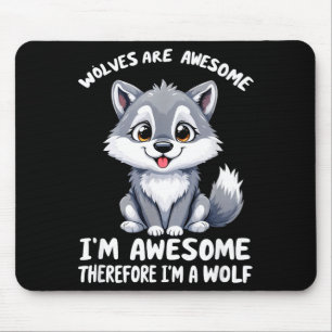Wolves Are Awesome Funny Wolf Gif Zookeeper  Mouse Pad