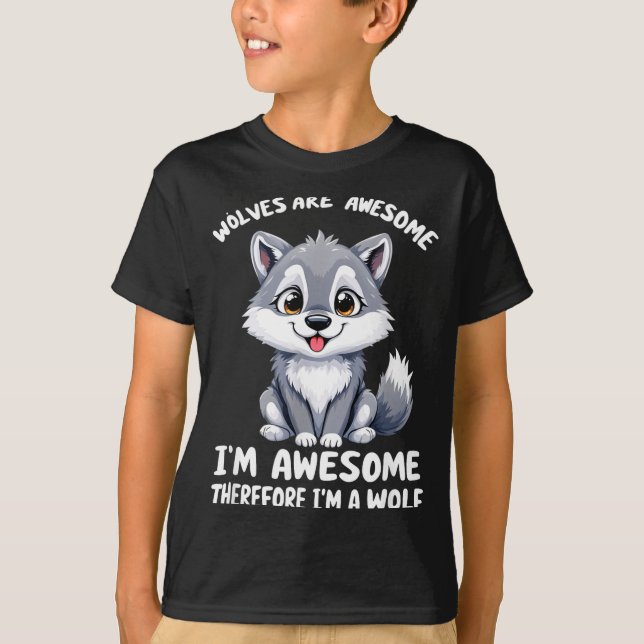 Wolves Are Awesome Funny Wolf Gif Zookeeper  T-Shirt (Front)