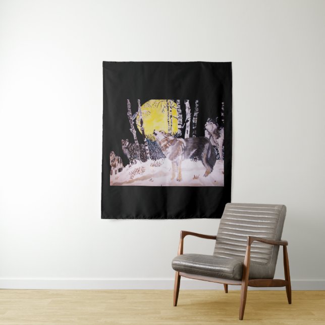 WOLVES ARE BEAUTIFUL  print Tapestry (In Situ)