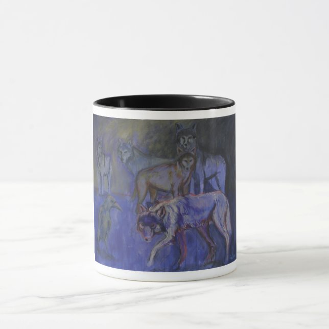 Wolves art mug (Center)