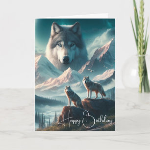Wolves at Dawn Happy Birthday  Card
