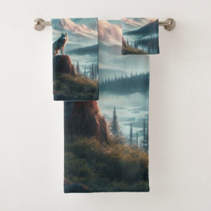 Wolves at Dawn Wildlife  Bath Towel Set