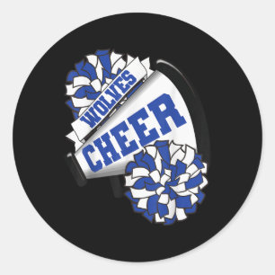 Wolves Cheer Back To School Cheerleading Spirit B  Classic Round Sticker